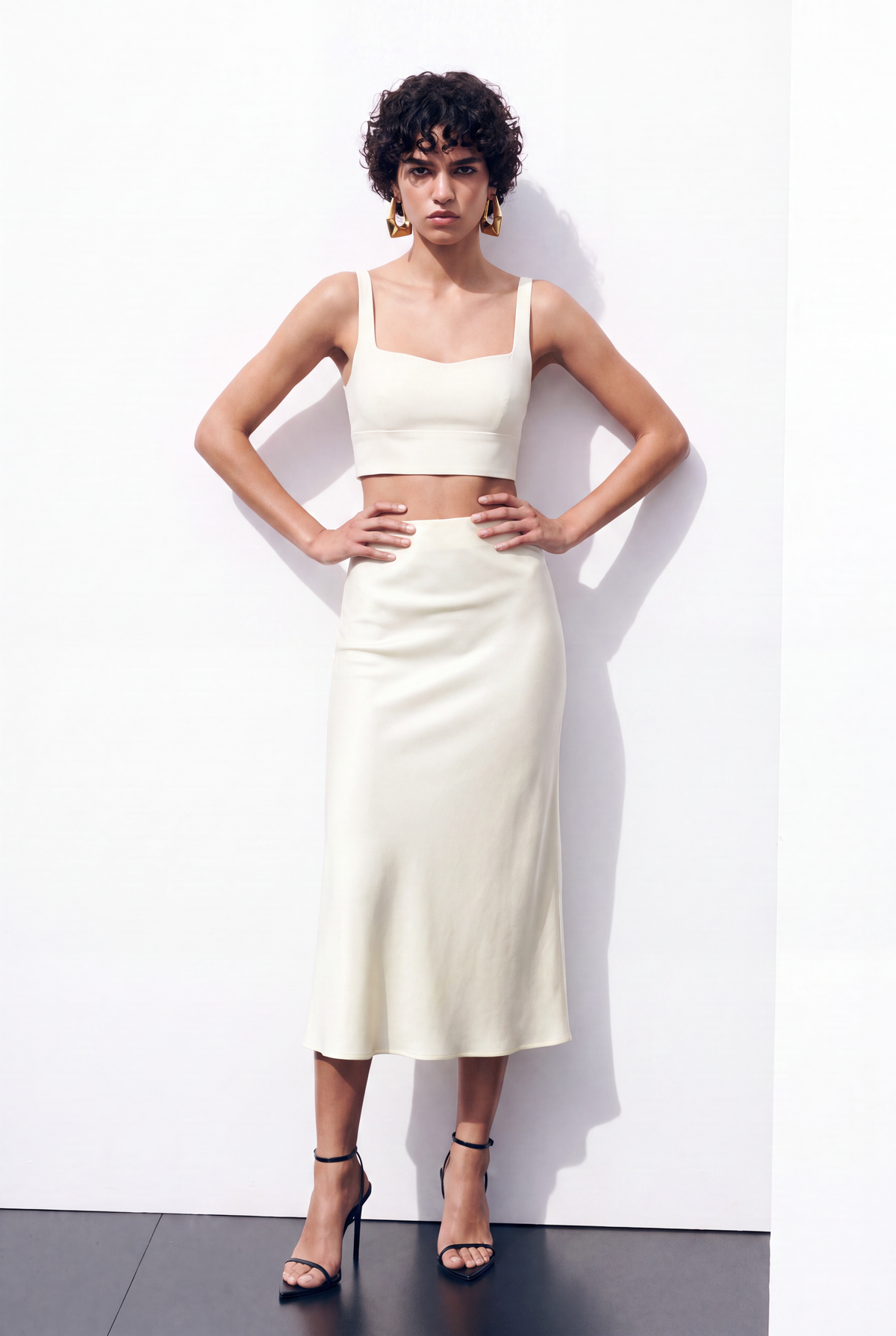 ParisianSheen Diagonal Cut Skirt
