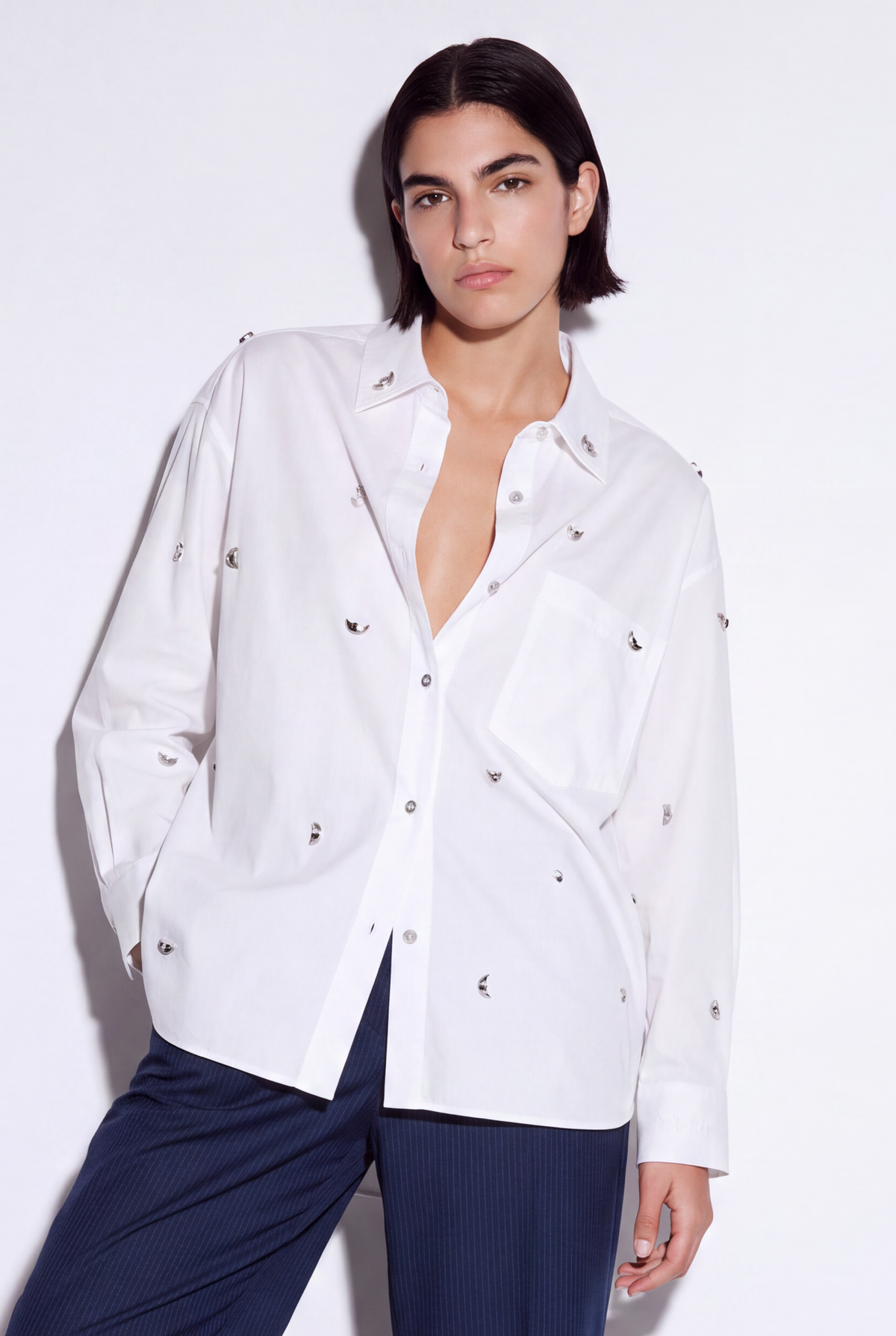 Charlotte Button Applique Shirt