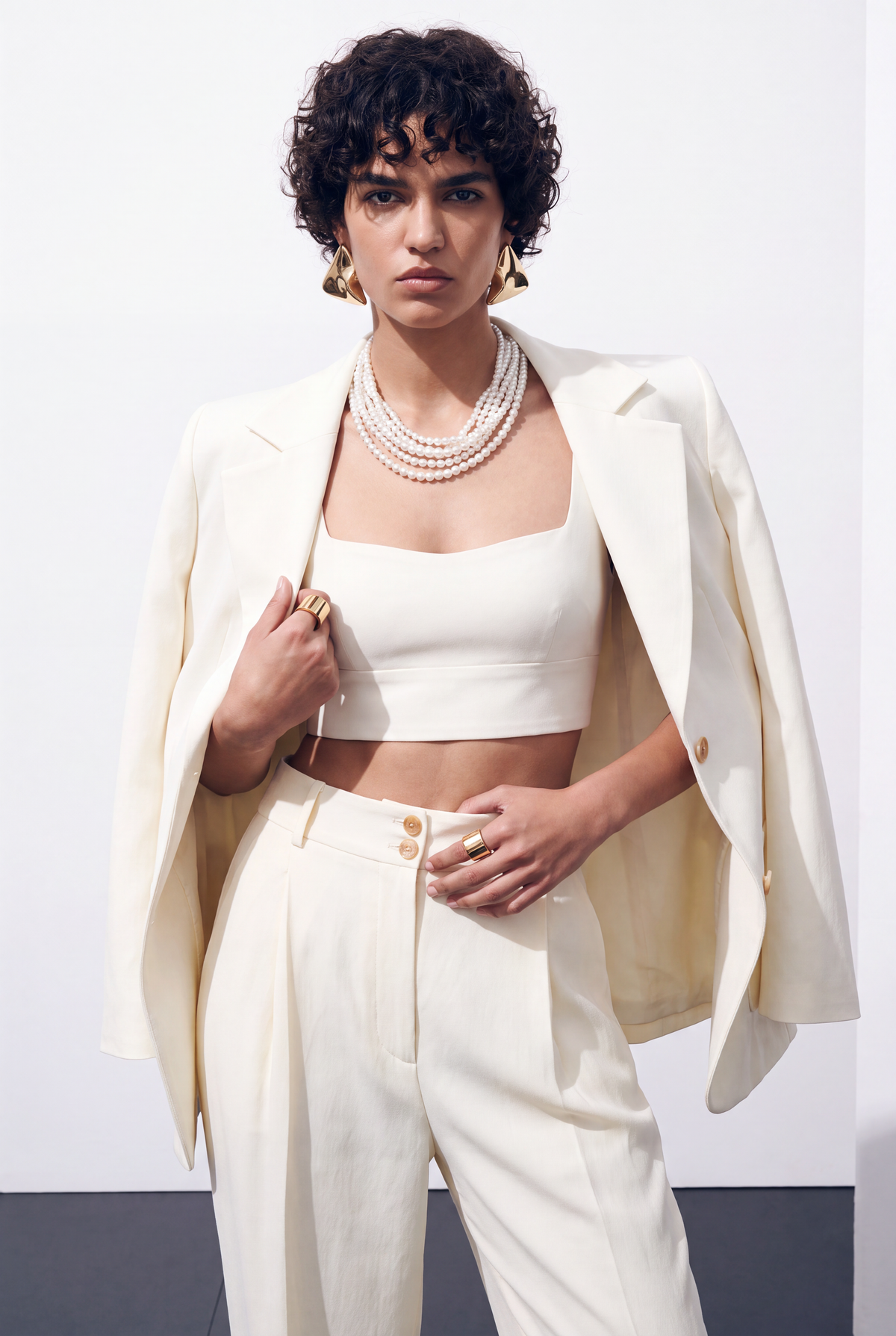Marble Straight Cut Patterned Textured Jacket