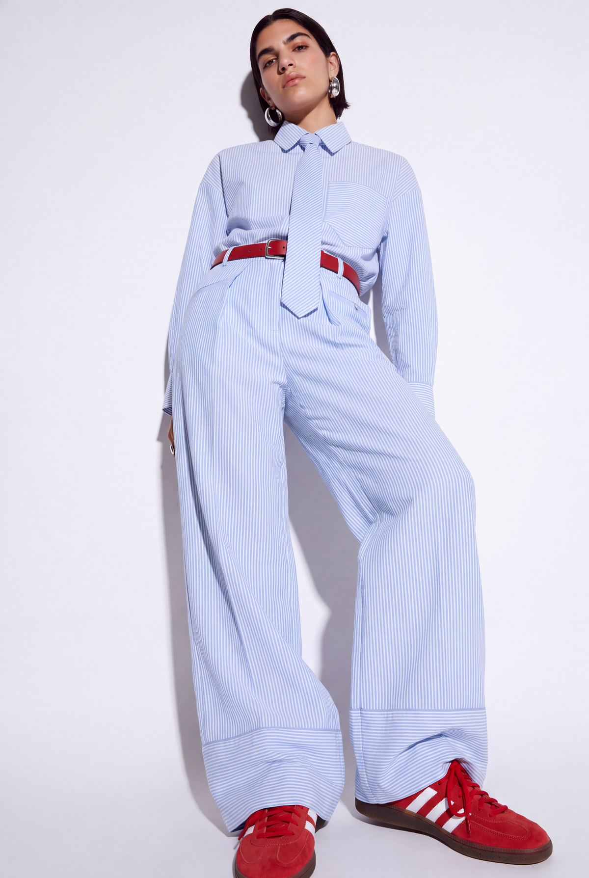Lumina Striped Trousers 100% Cotton