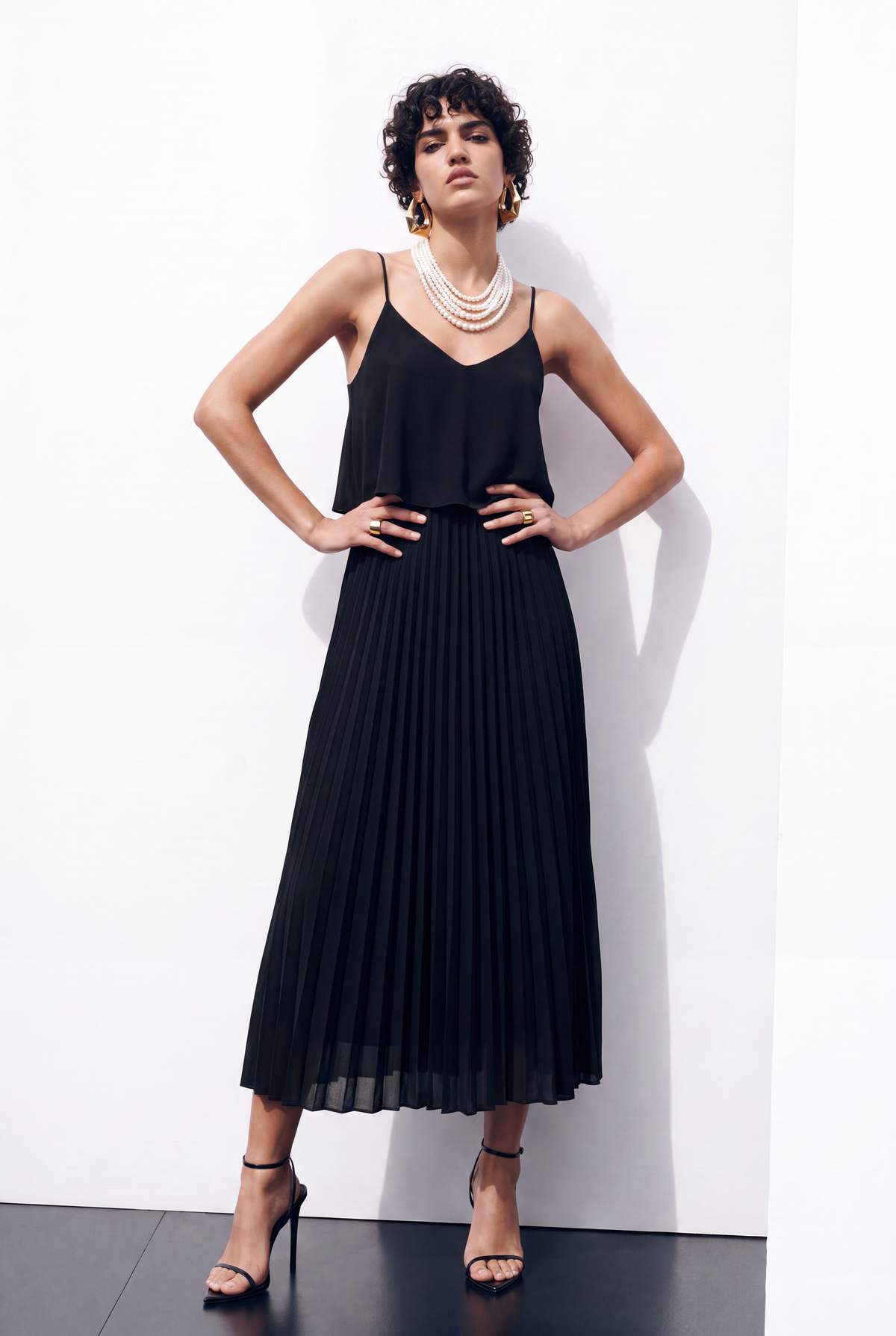 Mona Pleated Midi Dress